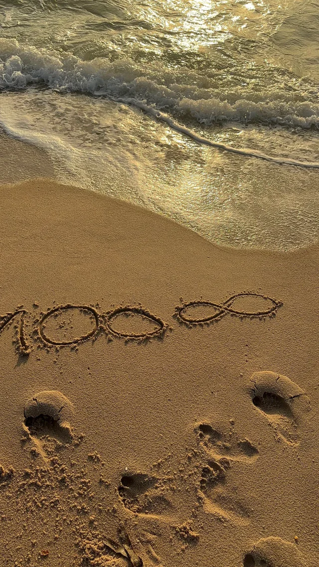 100% MGMT Zeichen im Sand am Meer